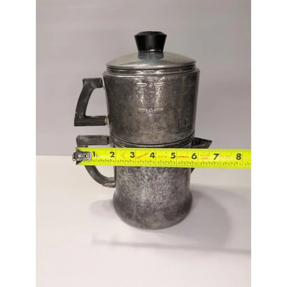 Vintage 1950'sWear-Ever 3046 Aluminum 6 Cup Stovetop Coffee Maker USA
